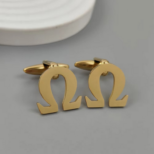 Gold-plated Stainless Steel Cufflinks Omega