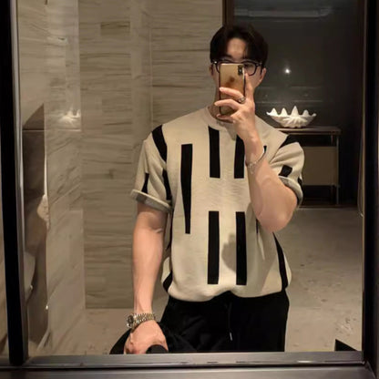American High Street Round Neck Knitted Short Sleeve T-shirt